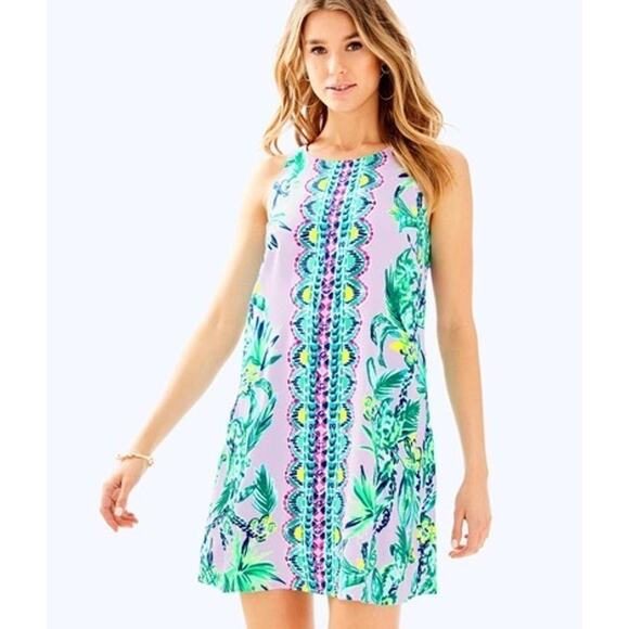 Lilly Pulitzer Dresses & Skirts - Lilly Pulitzer Jackie Sleeveless Shift Dress Its Impawsible Lilac Mini Dress XL